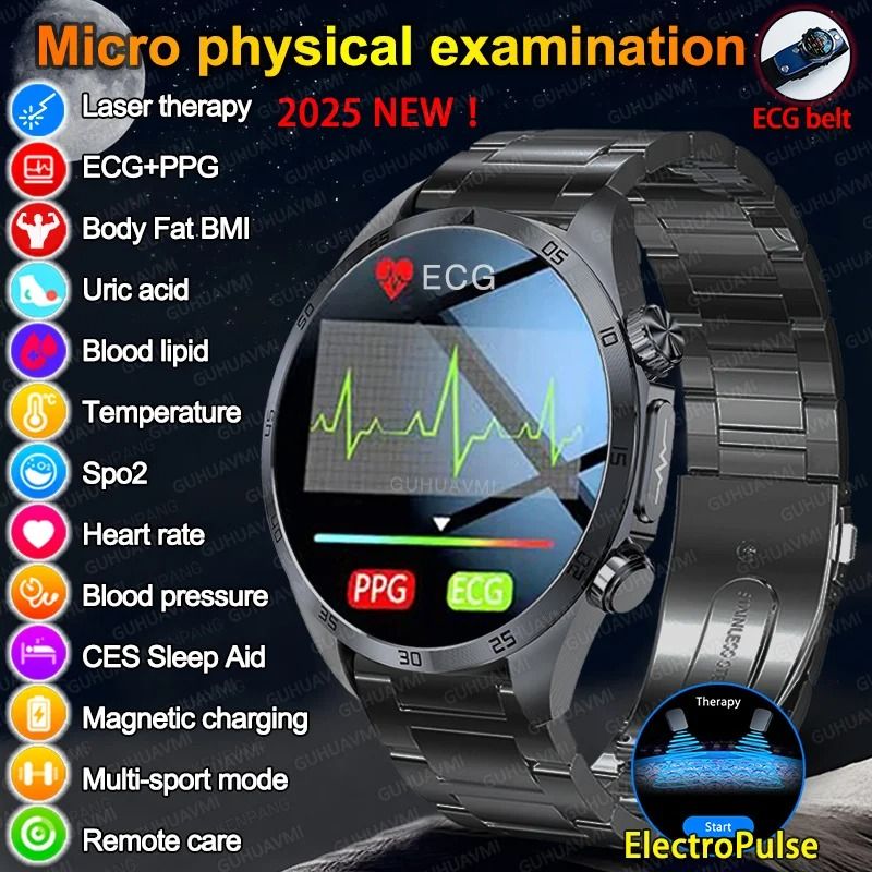 Advanced ECG PPG Smart Health Watch Blood Pressure Uric Acid Fitness Tracker 0