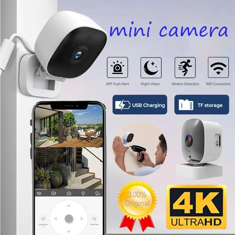 SecureSight 4K Mini WiFi Security Camera With Color Night Vision Two Way Audio 0