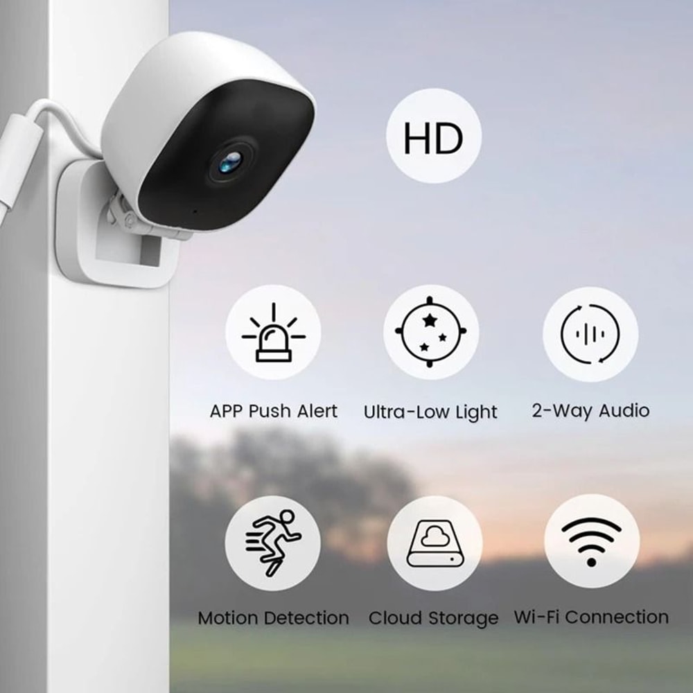 SecureSight 4K Mini WiFi Security Camera With Color Night Vision Two Way Audio 4