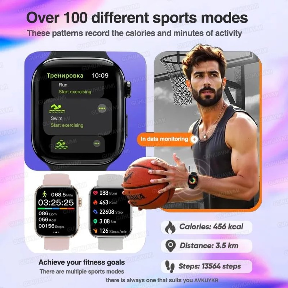 S11 AMOLED Smart Watch GPS Call Waterproof Fitness Tracker For IOS Android 2