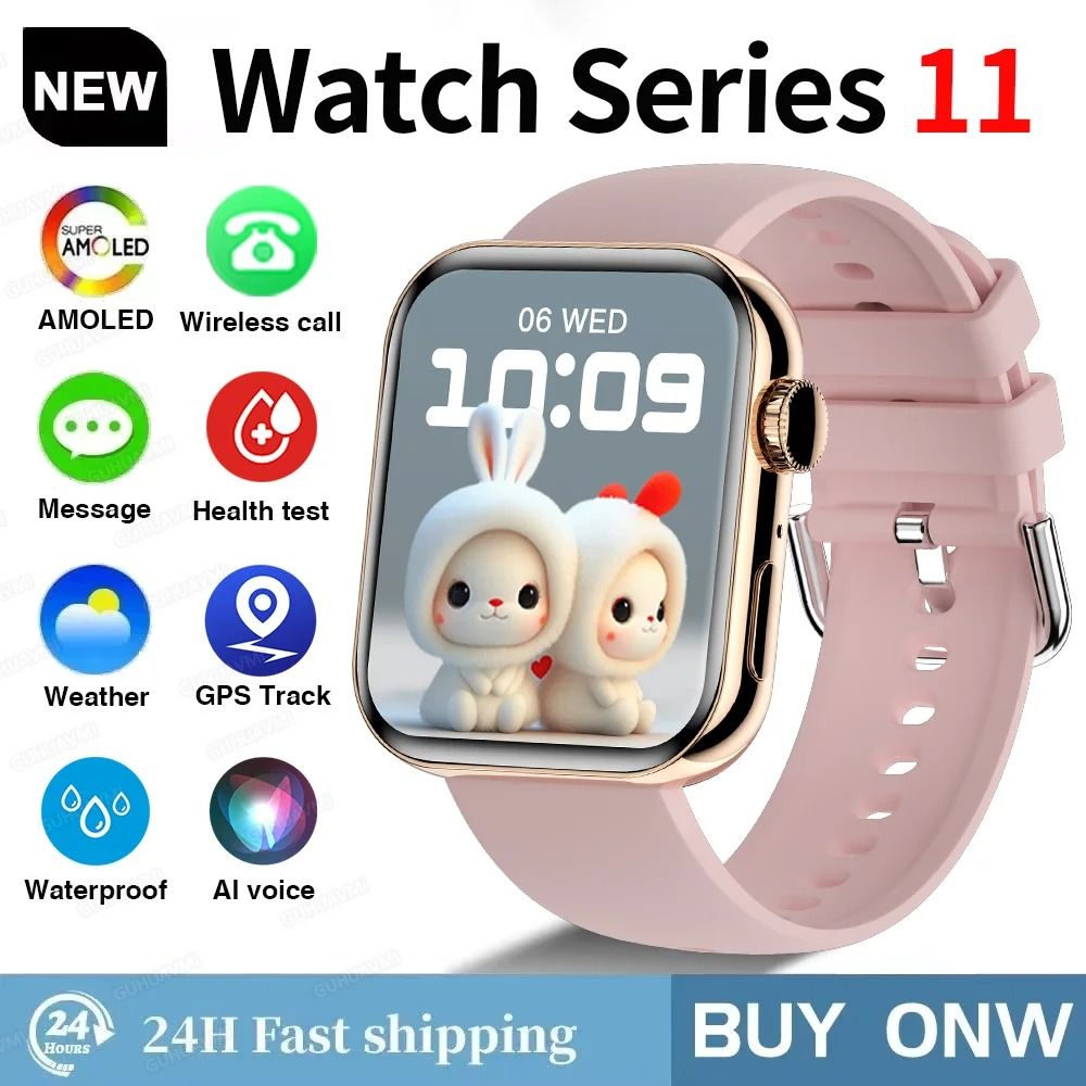 S11 AMOLED Smart Watch GPS Call Waterproof Fitness Tracker For IOS Android 7