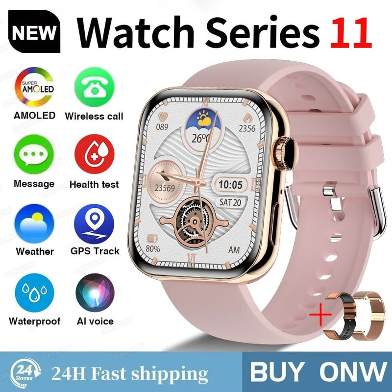 S11 AMOLED Smart Watch GPS Call Waterproof Fitness Tracker For IOS Android 14