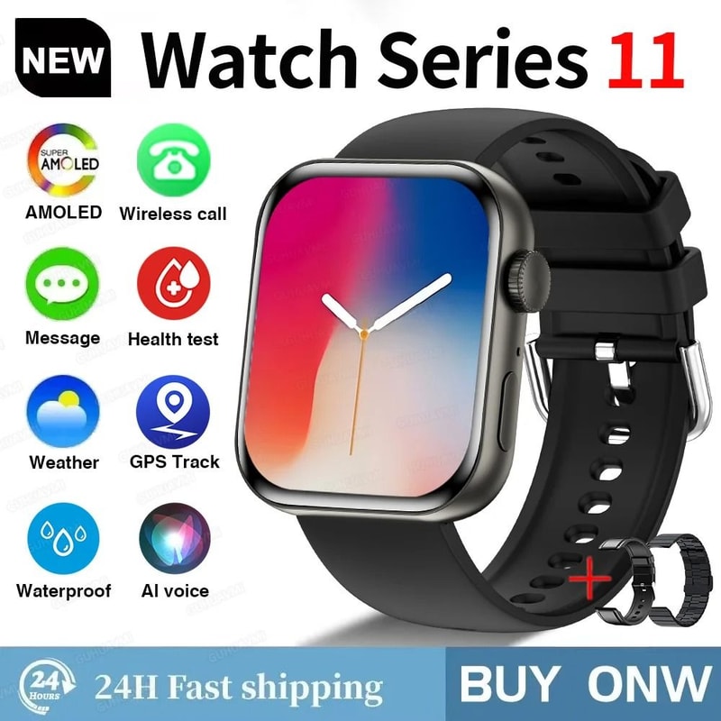 S11 AMOLED Smart Watch GPS Call Waterproof Fitness Tracker For IOS Android 18
