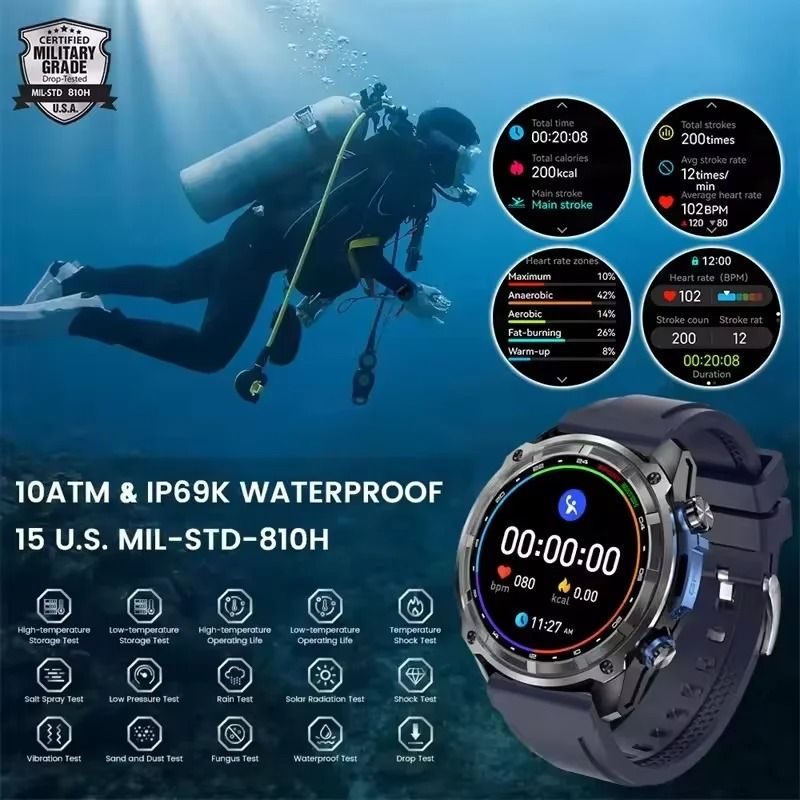 T Rex3 Pro GPS Smartwatch Offline Maps 10ATM Waterproof 1000mAh Outdoor Military Watch 3
