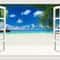 OceanView 3D Window Wall Sticker Beach Scene Vinyl Decor 17