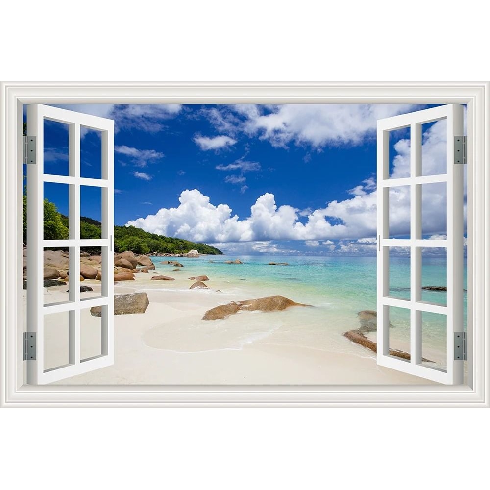 OceanView 3D Window Wall Sticker Beach Scene Vinyl Decor 21