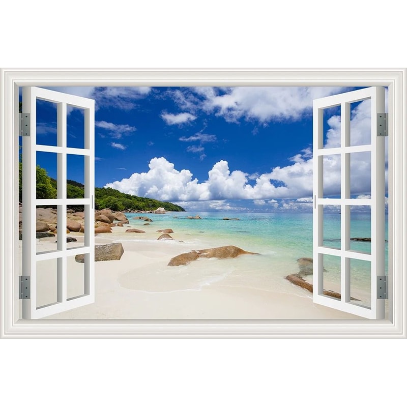 OceanView 3D Window Wall Sticker Beach Scene Vinyl Decor 21