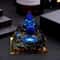 AzureAura Lapis Lazuli Crystal Ball Pyramid Decor Set With Gold Base 0