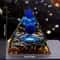 AzureAura Lapis Lazuli Crystal Ball Pyramid Decor Set With Gold Base 1