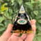 AzureAura Lapis Lazuli Crystal Ball Pyramid Decor Set With Gold Base 9