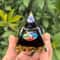 AzureAura Lapis Lazuli Crystal Ball Pyramid Decor Set With Gold Base 3