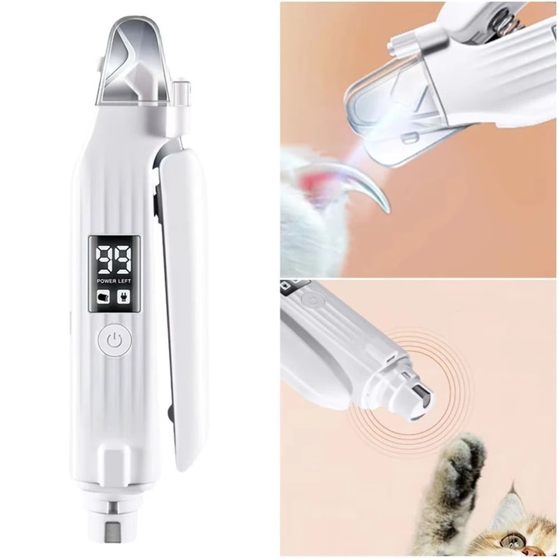 PawCare Pro 2in1 Pet Nail Trimmer Grinder With LED Safety Light 3