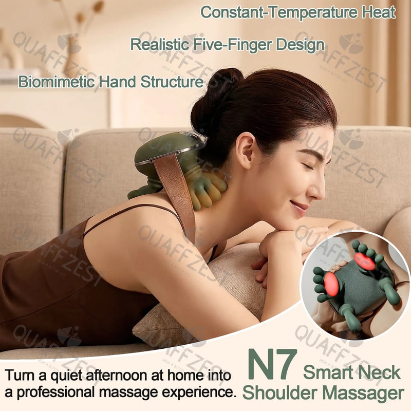 ReliefFlex Bionic Finger Neck Shoulder Massager Wireless 4D Kneading Shawl 1
