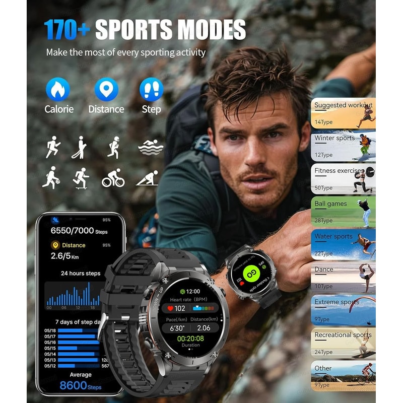 Stratos 4 Rugged AMOLED GPS Smartwatch With Compass Altimeter And Bluetooth Calling 5