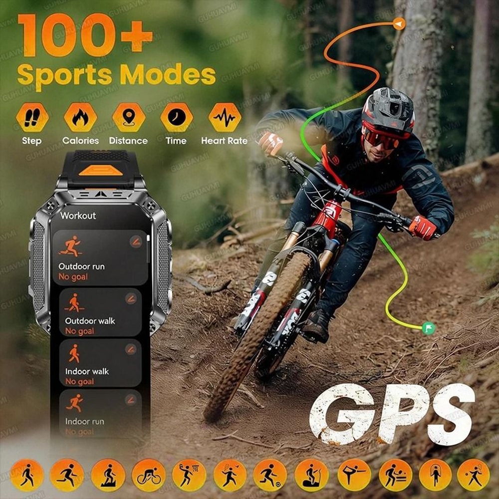 TANK Military GPS Smartwatch With 1400mAh Battery AMOLED Display And SOS Calling 3