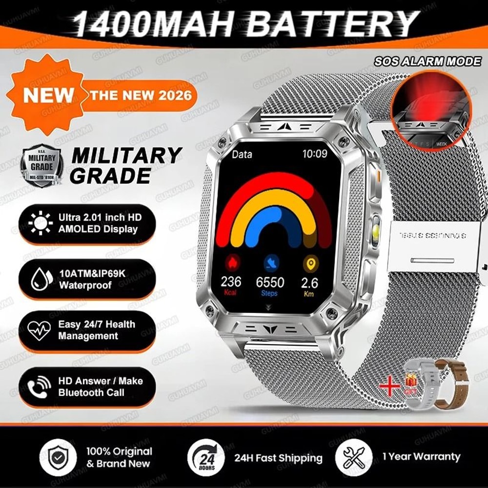 TANK Military GPS Smartwatch With 1400mAh Battery AMOLED Display And SOS Calling 18