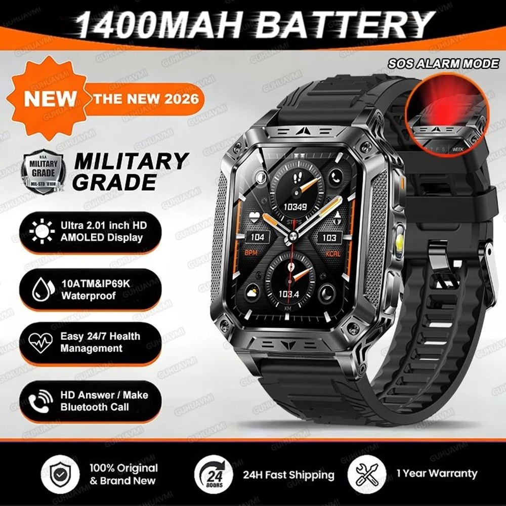TANK Military GPS Smartwatch With 1400mAh Battery AMOLED Display And SOS Calling 7