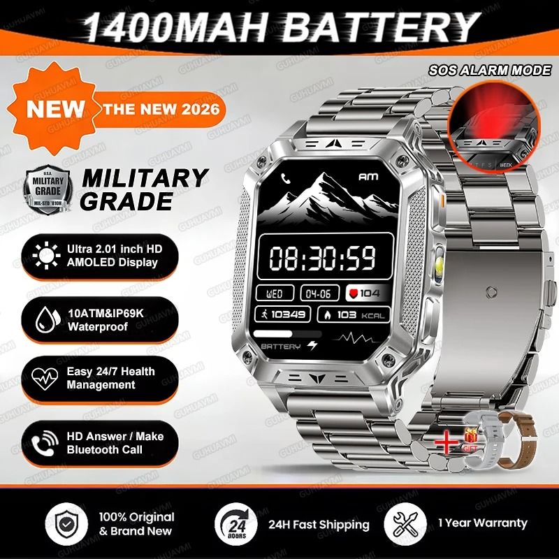 TANK Military GPS Smartwatch With 1400mAh Battery AMOLED Display And SOS Calling 20