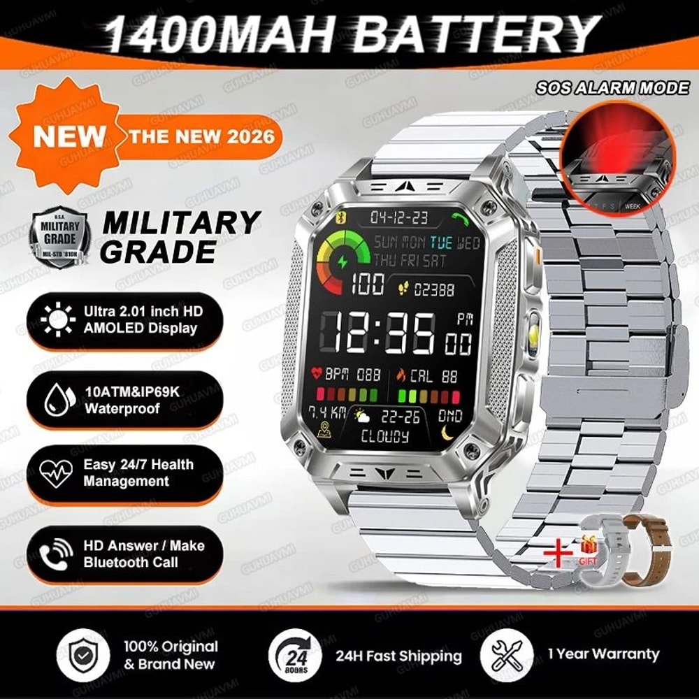 TANK Military GPS Smartwatch With 1400mAh Battery AMOLED Display And SOS Calling 22