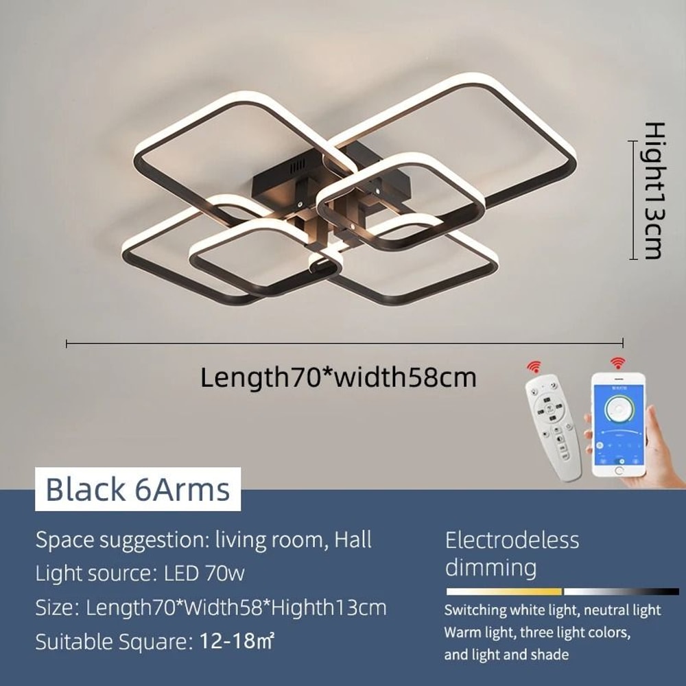 Modern LED Ring Chandelier Ceiling Light For Living Room Bedroom 10