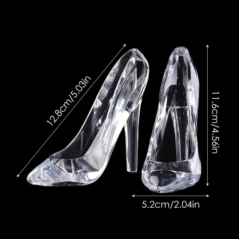 Crystal Cinderella Glass Slipper Figurine Elegant Acrylic High Heel Decor 6
