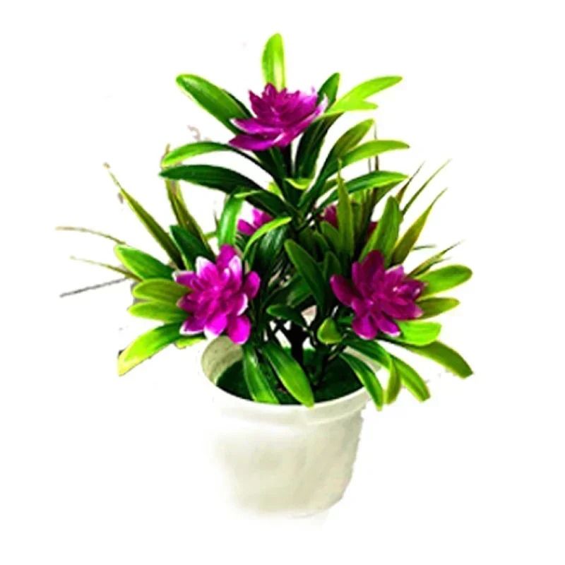 Colorful Artificial Potted Flower Bonsai For Table And Room Decor 9