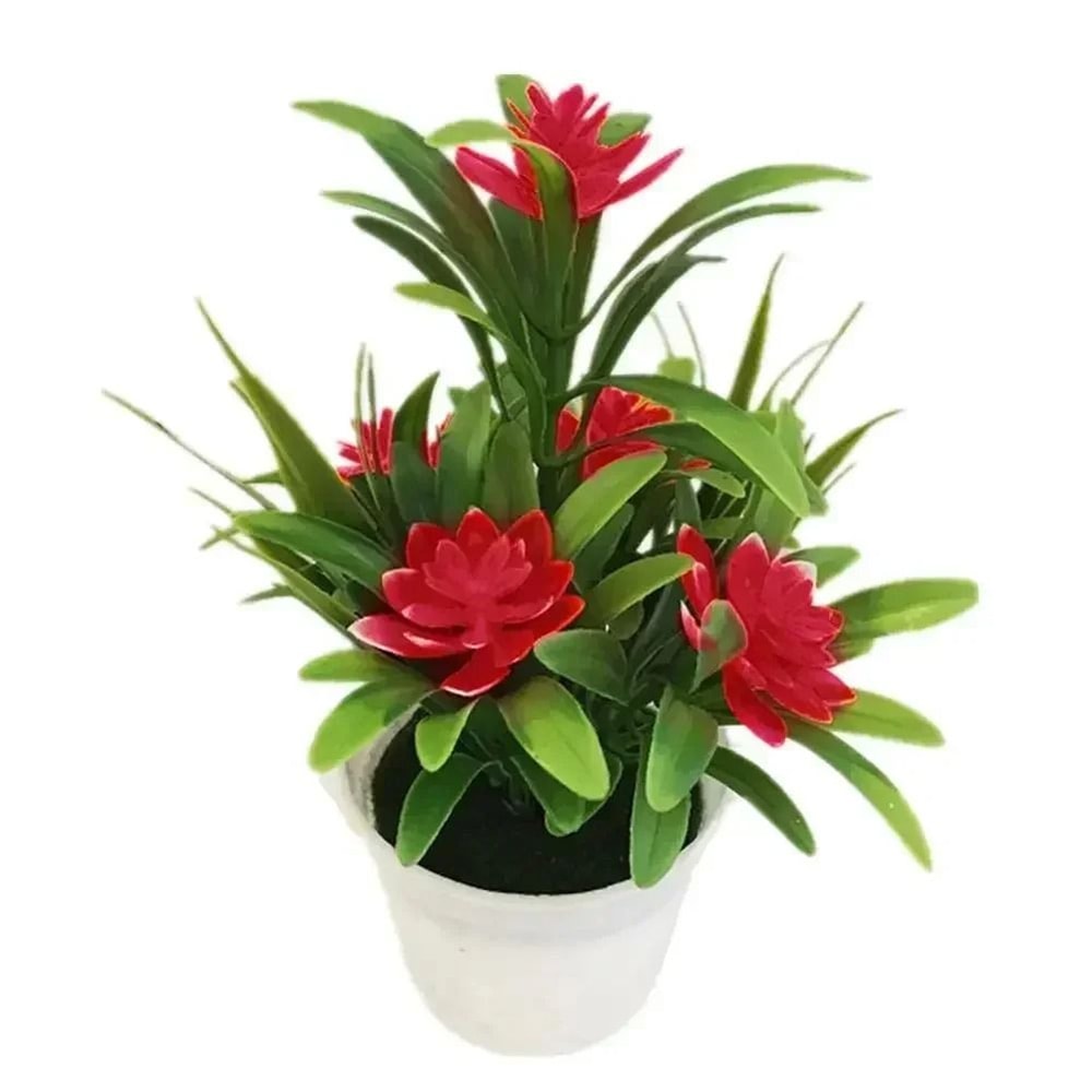 Colorful Artificial Potted Flower Bonsai For Table And Room Decor 7