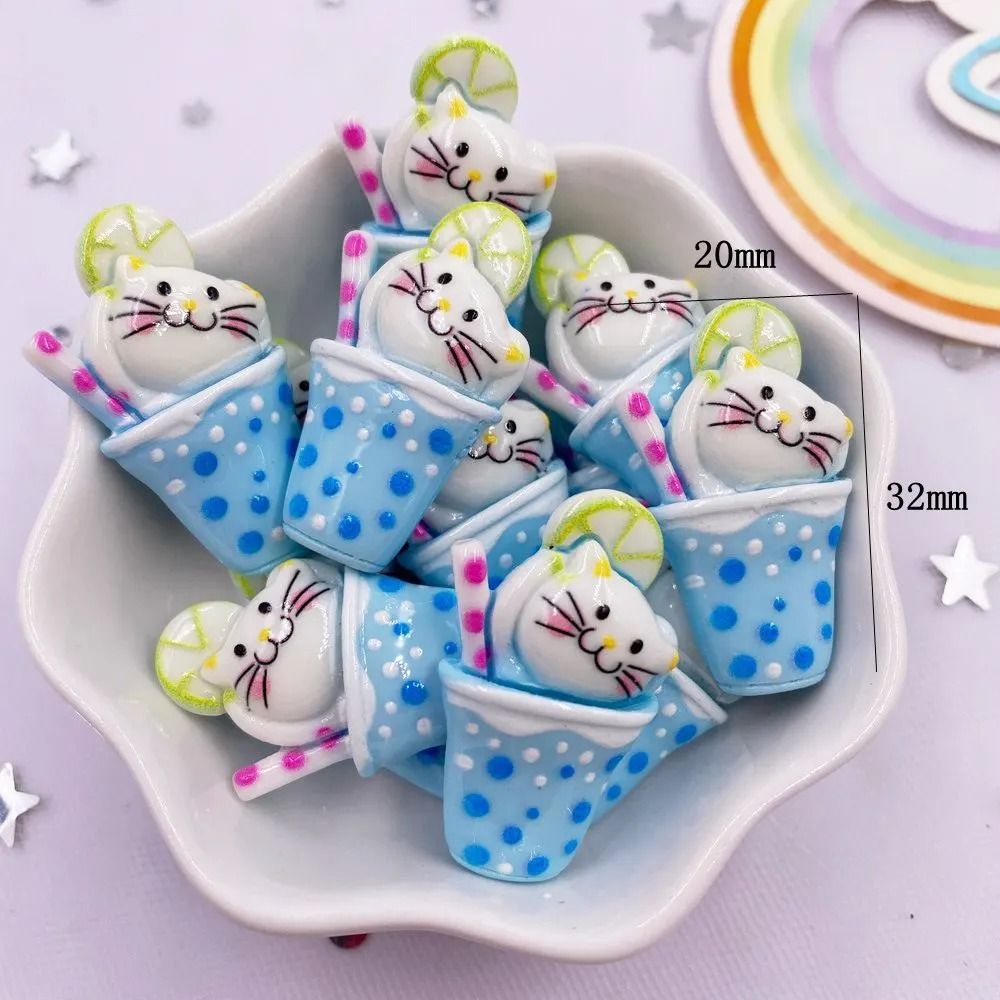 10PCS Kawaii Cartoon Cat Flatback Resin Charms For DIY Crafts And Decor 11