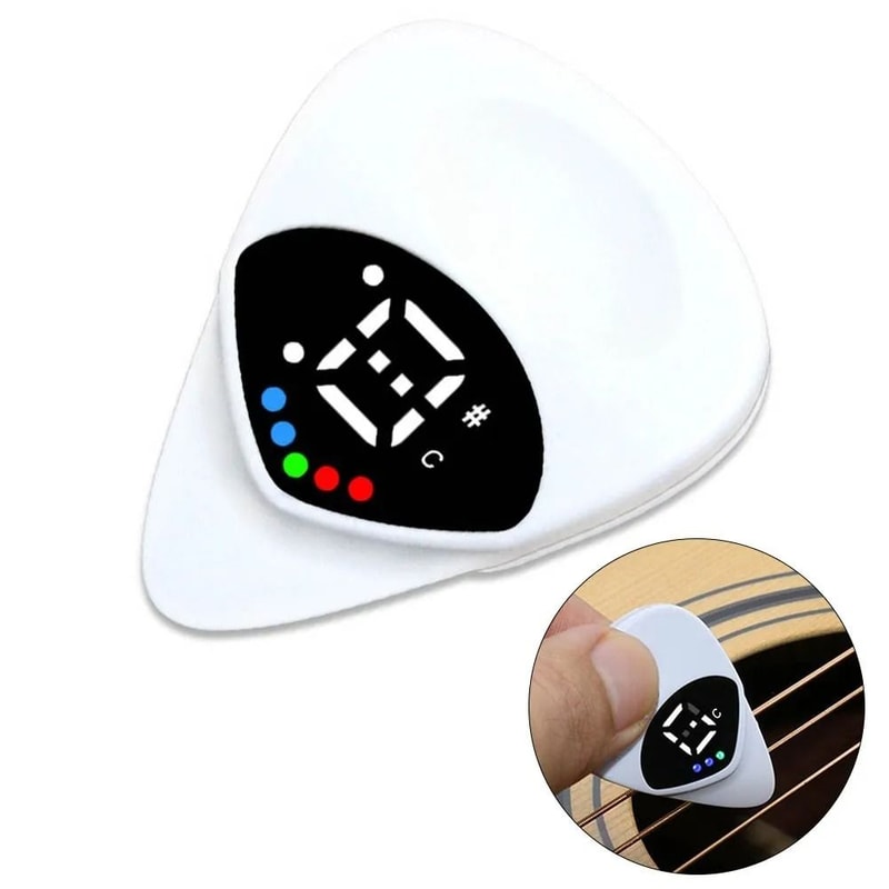 2in1 ClipOn Guitar Tuner Pick For Acoustic Electric Bass And Mandolin 1