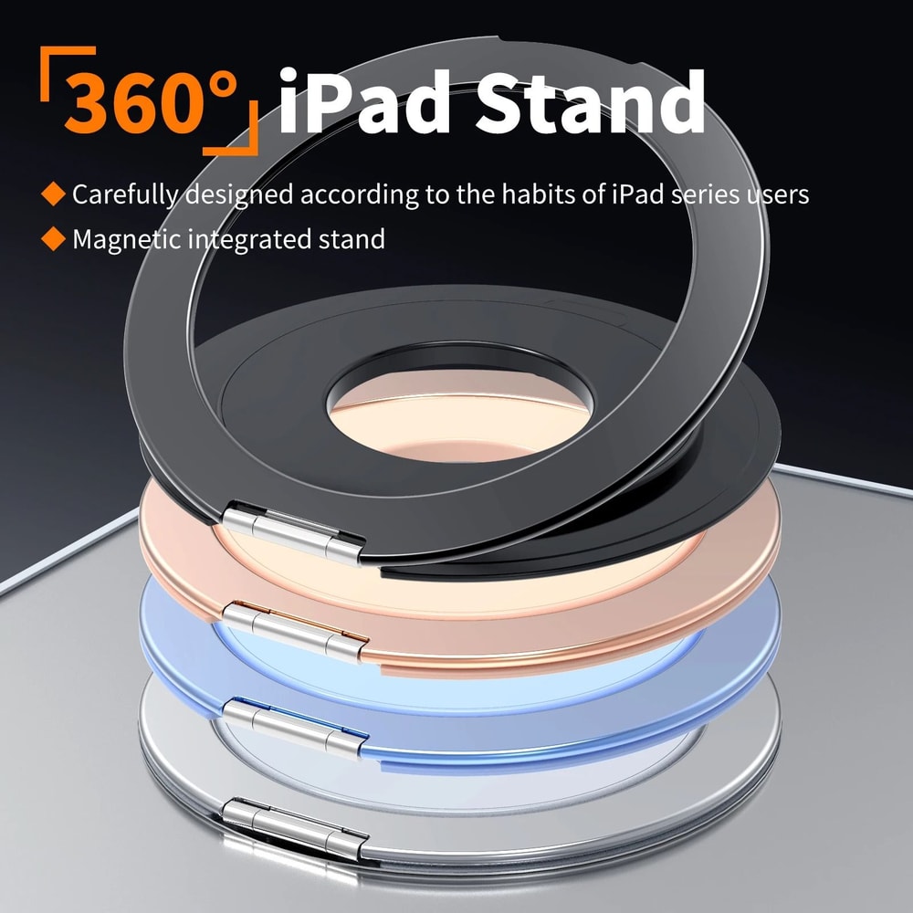 360 Rotating Magnetic Tablet Holder Universal Metal Stand For Secure HandsFree Viewing 0