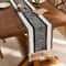 Nordic Boho Green Striped Table Runner With Handwoven Tassels 7
