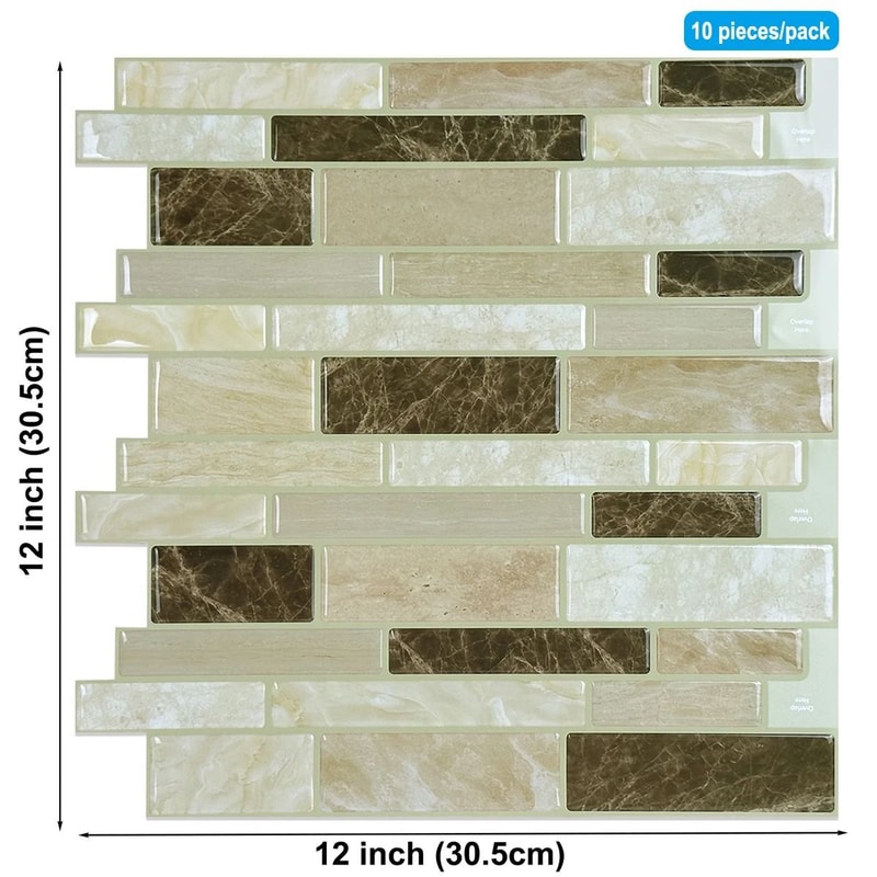 3D Waterproof Peel And Stick Kitchen Wall Tiles 12x12in 510PCS Set 8
