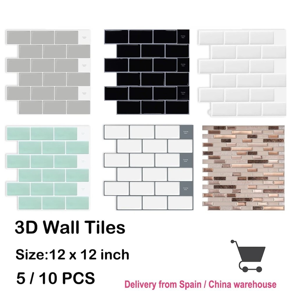 3D Waterproof Peel And Stick Kitchen Wall Tiles 12x12in 510PCS Set 0