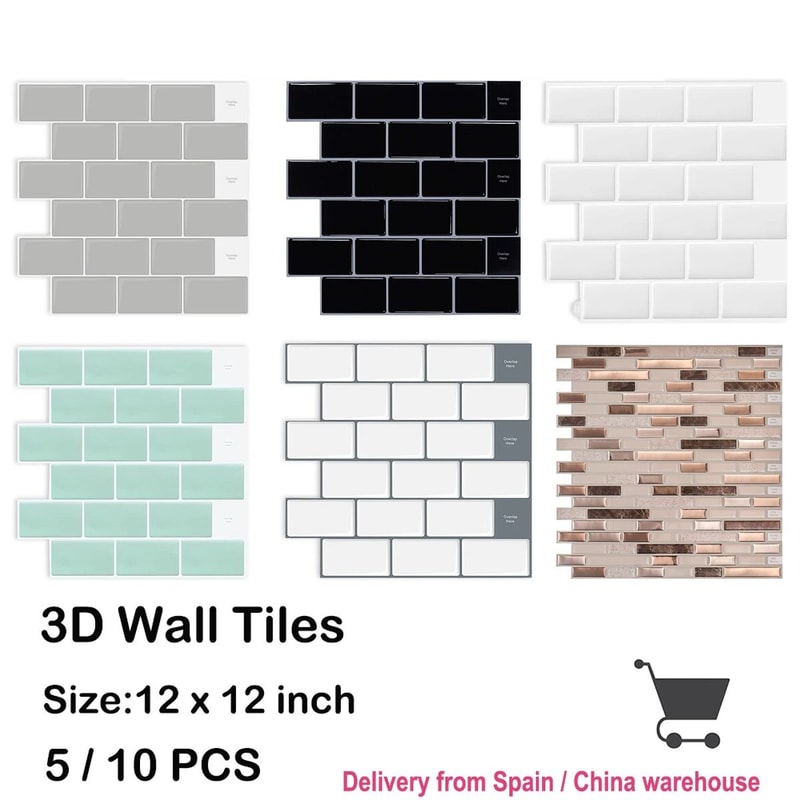3D Waterproof Peel And Stick Kitchen Wall Tiles 12x12in 510PCS Set 0