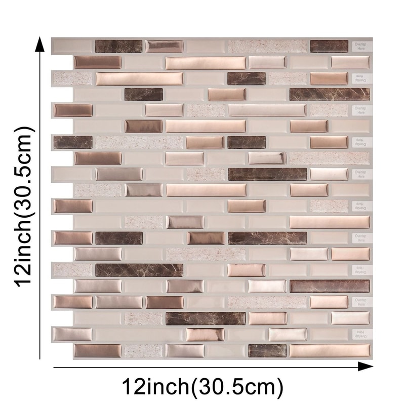 3D Waterproof Peel And Stick Kitchen Wall Tiles 12x12in 510PCS Set 1