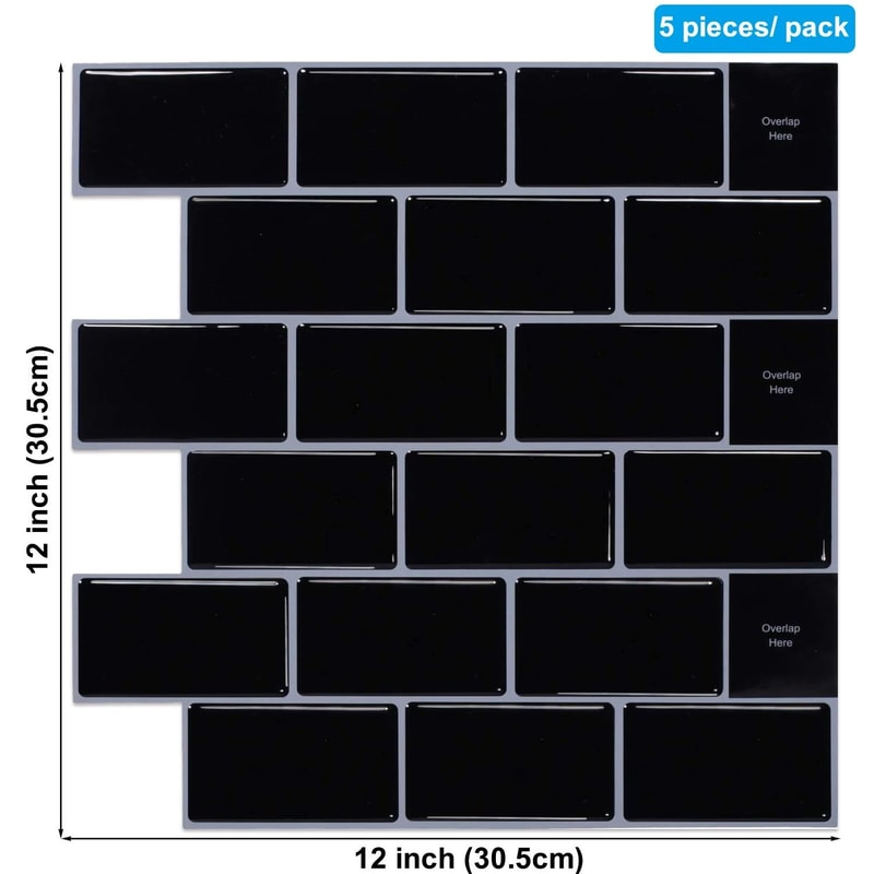 3D Waterproof Peel And Stick Kitchen Wall Tiles 12x12in 510PCS Set 16