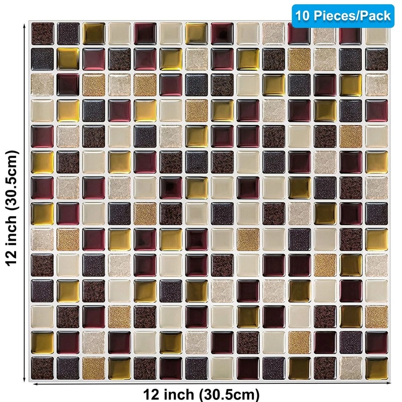 3D Waterproof Peel And Stick Kitchen Wall Tiles 12x12in 510PCS Set 19