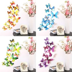 12pcs 3d butterfly wall stickers set waterproof pvc decorative decals for home and events