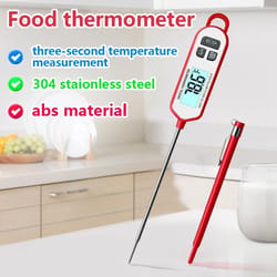 instant read digital meat thermometer with backlit display for cooking and bbq