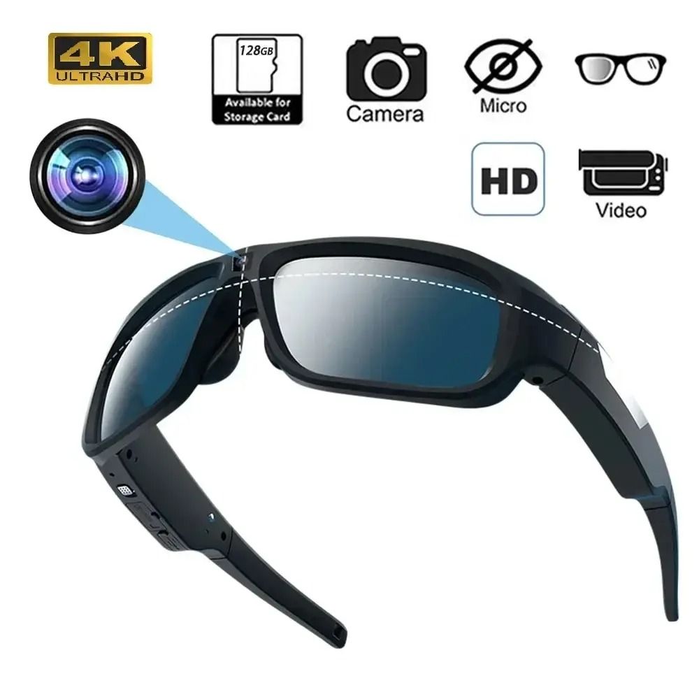 4K Camera Video Glasses With HD Recording For Outdoor Sports And Surveillance 0