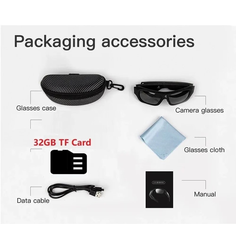 4K Camera Video Glasses With HD Recording For Outdoor Sports And Surveillance 7