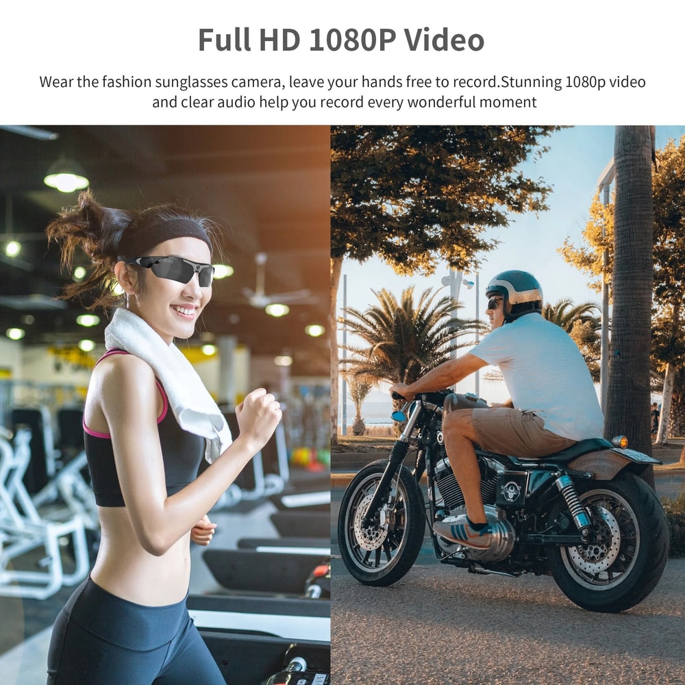 1080P HD Smart Camera Sunglasses With Wide Angle Lens For Outdoor Sports Recording 3