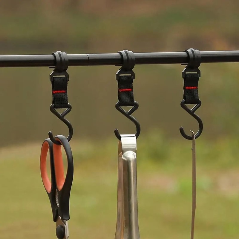 ZShaped Triangle Camping Hooks Set Portable MultiPurpose Outdoor Hanging Clips 10PCS 1
