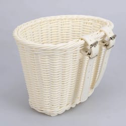 handwoven adjustable bicycle front basket with handlebar straps for daily carry and outdoor riding