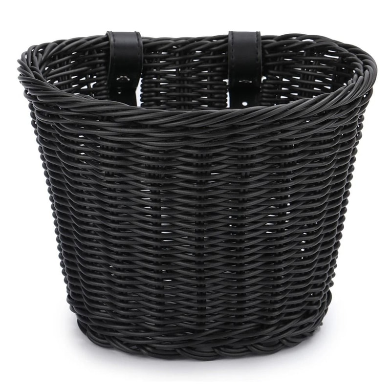 Handwoven Adjustable Bicycle Front Basket With Handlebar Straps For Daily Carry And Outdoor Riding 6