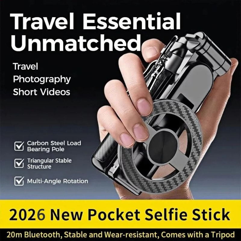 4 In 1 Magnetic Mini Selfie Stick With Bluetooth Remote And 360 Rotation Phone Mount 1