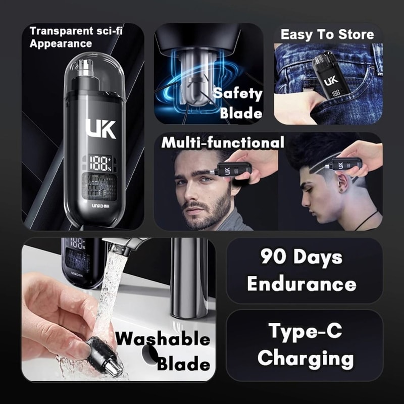 Portable Electric Nose Hair Trimmer Rechargeable Painless Ear And Eyebrow Grooming Tool 2