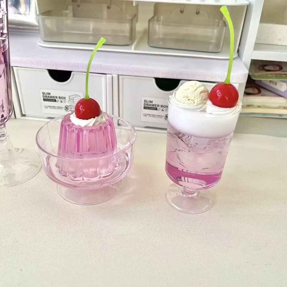 Retro Pudding Pink Soda Jelly Decor Set Japanese Style Kawaii Room Display Ornaments 2