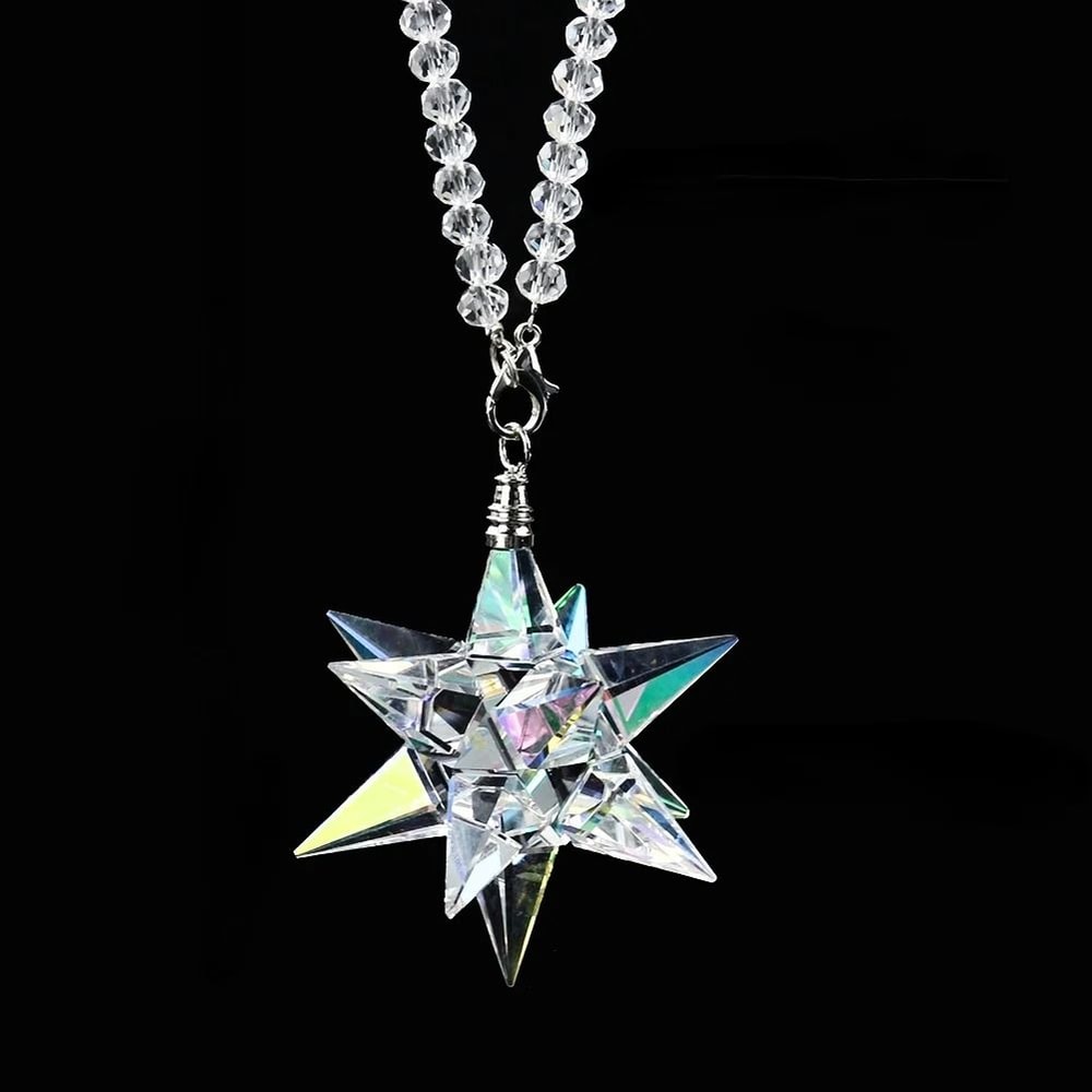 AB Crystal Rainbow Maker Car Pendant Hanging Prism Rearview Mirror Decor 1