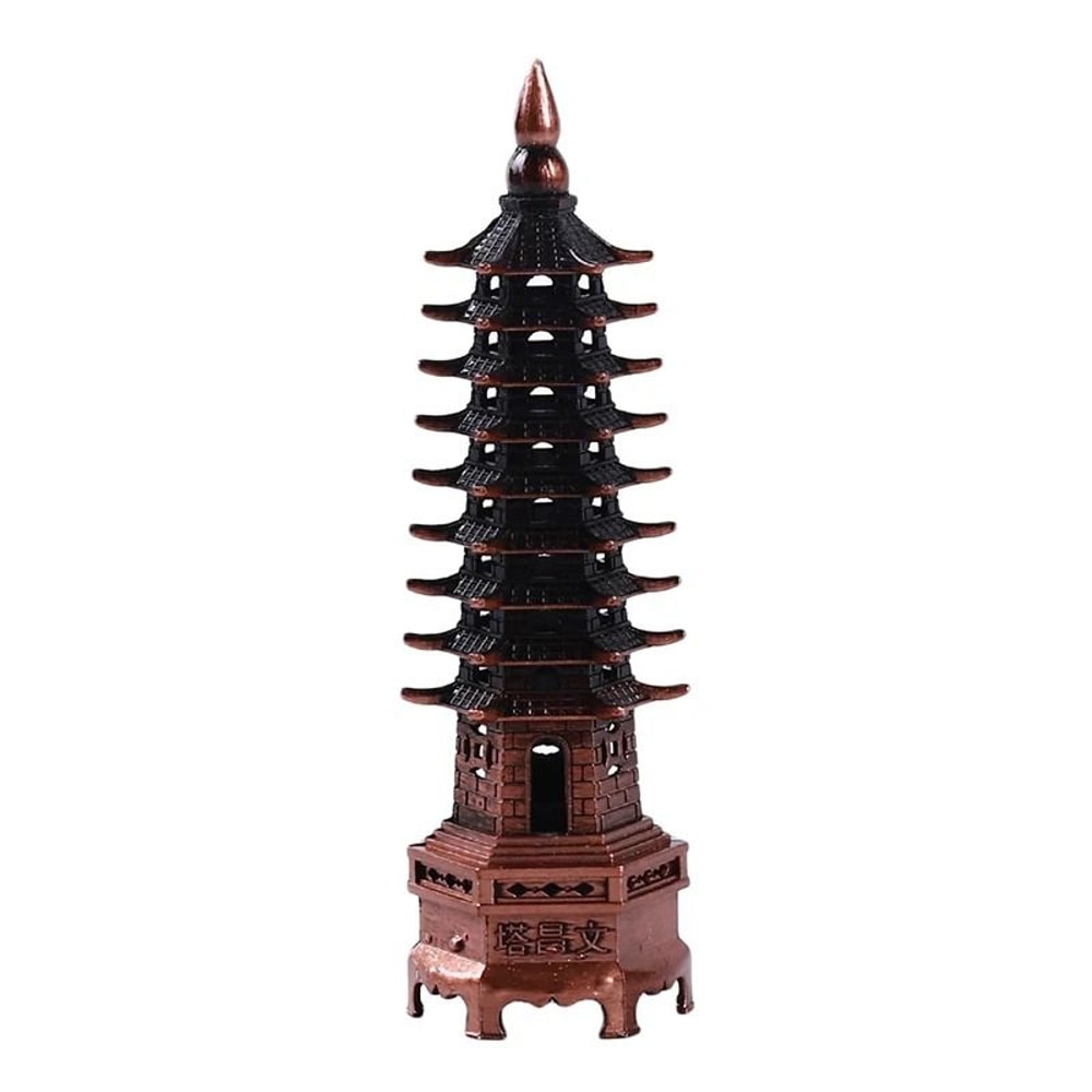 Feng Shui Wenchang Pagoda Tower Zinc Alloy Desk Ornament For Wisdom And Success 9